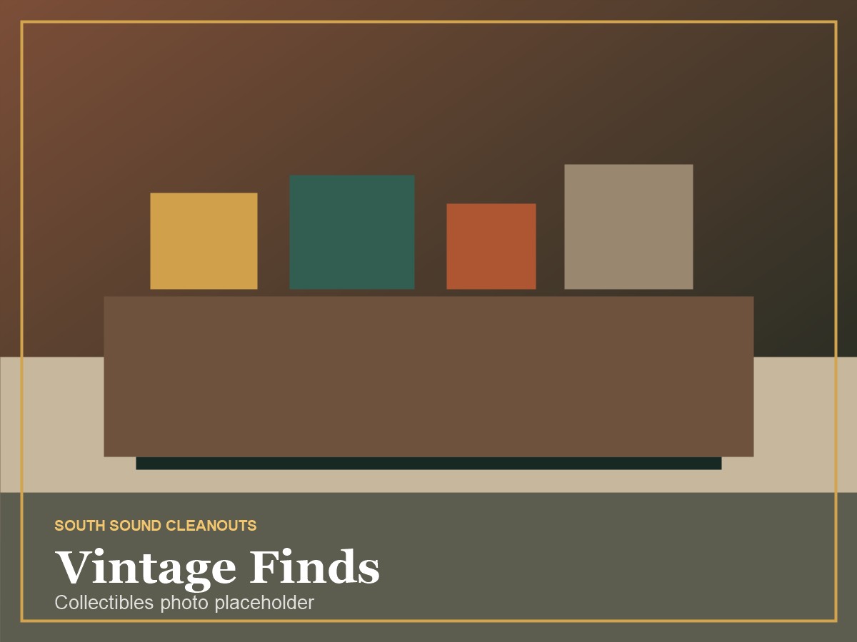 Vintage collectibles carefully sorted during an estate transition